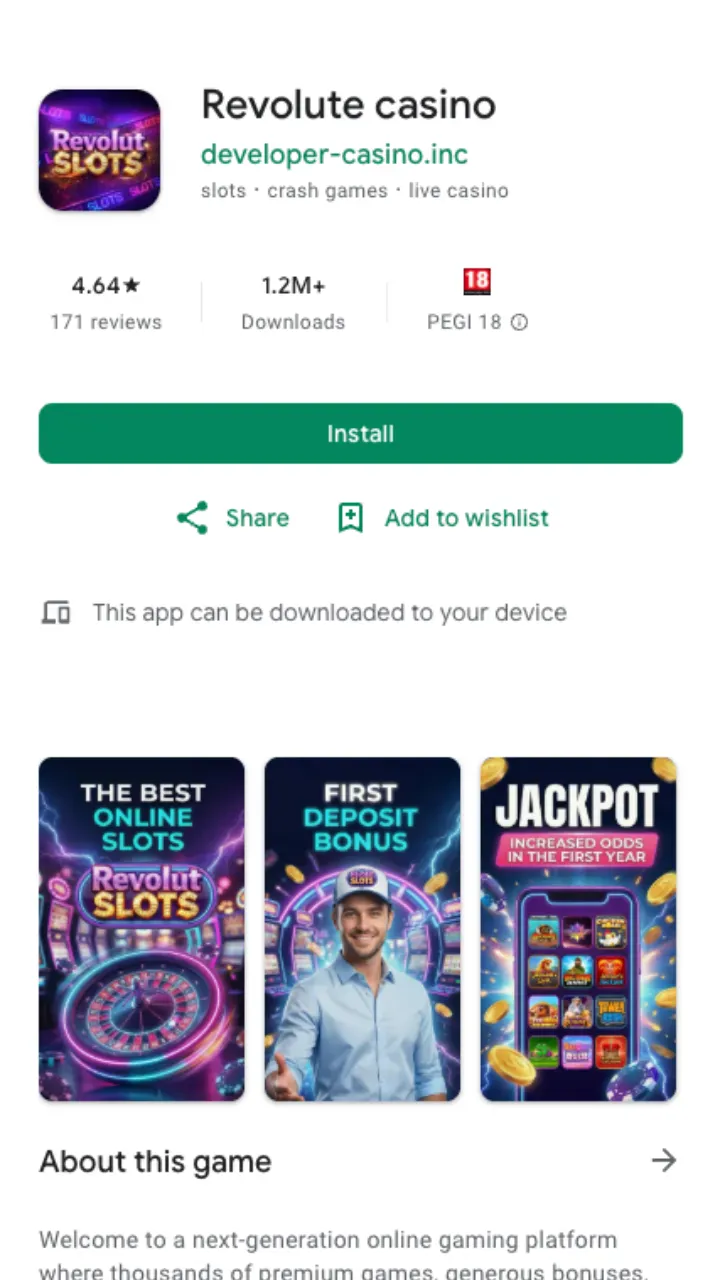 Revolute casino app